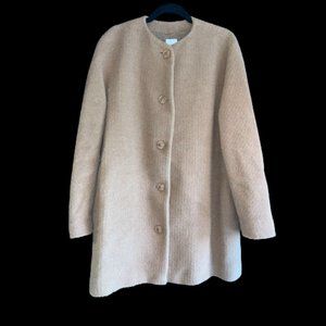 Vintage Joan & David Beige Women's Coat - Size 10